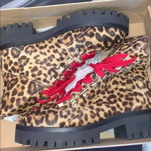 Cheetah Print Steve Madden Combat Boots